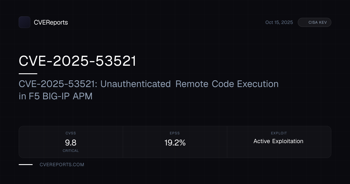CVE-2025-53521: CVE-2025-53521: Unauthenticated Remote Code Execution ...