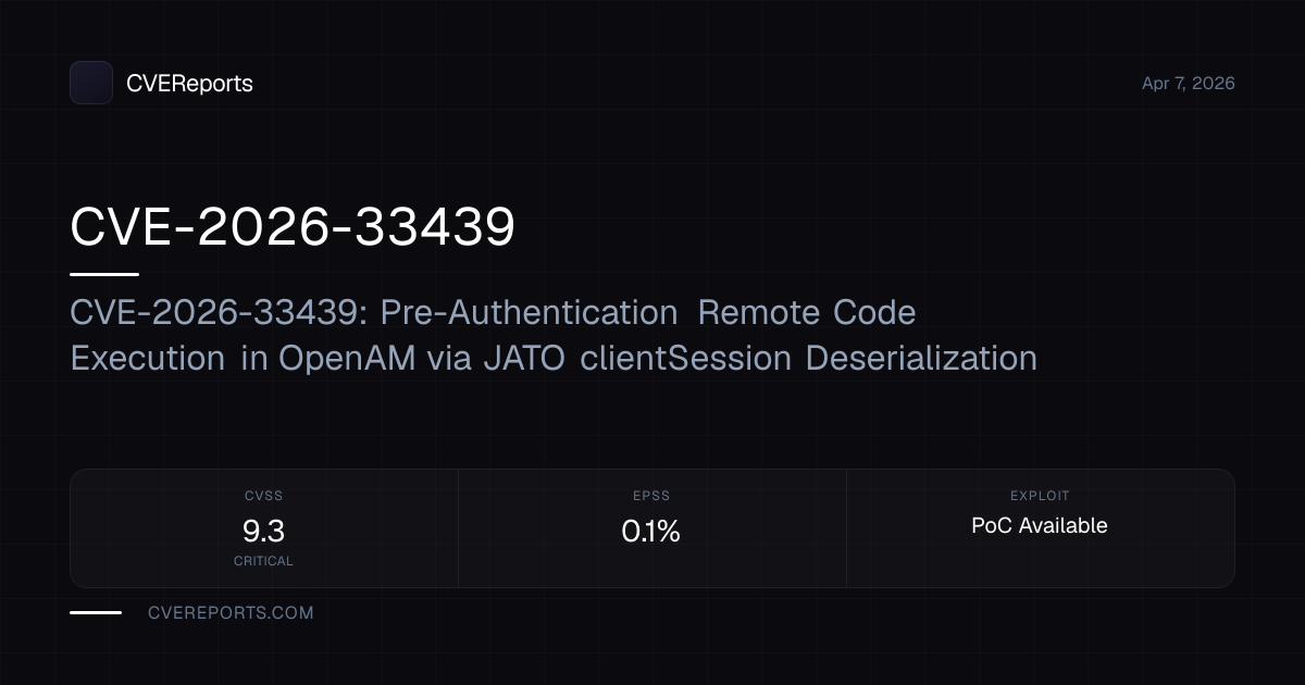 CVE-2026-33439: CVE-2026-33439: Pre-Authentication Remote Code ...