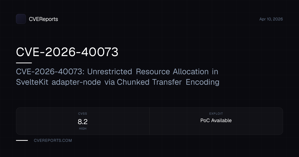 CVE-2026-40073: CVE-2026-40073: Unrestricted Resource Allocation in ...
