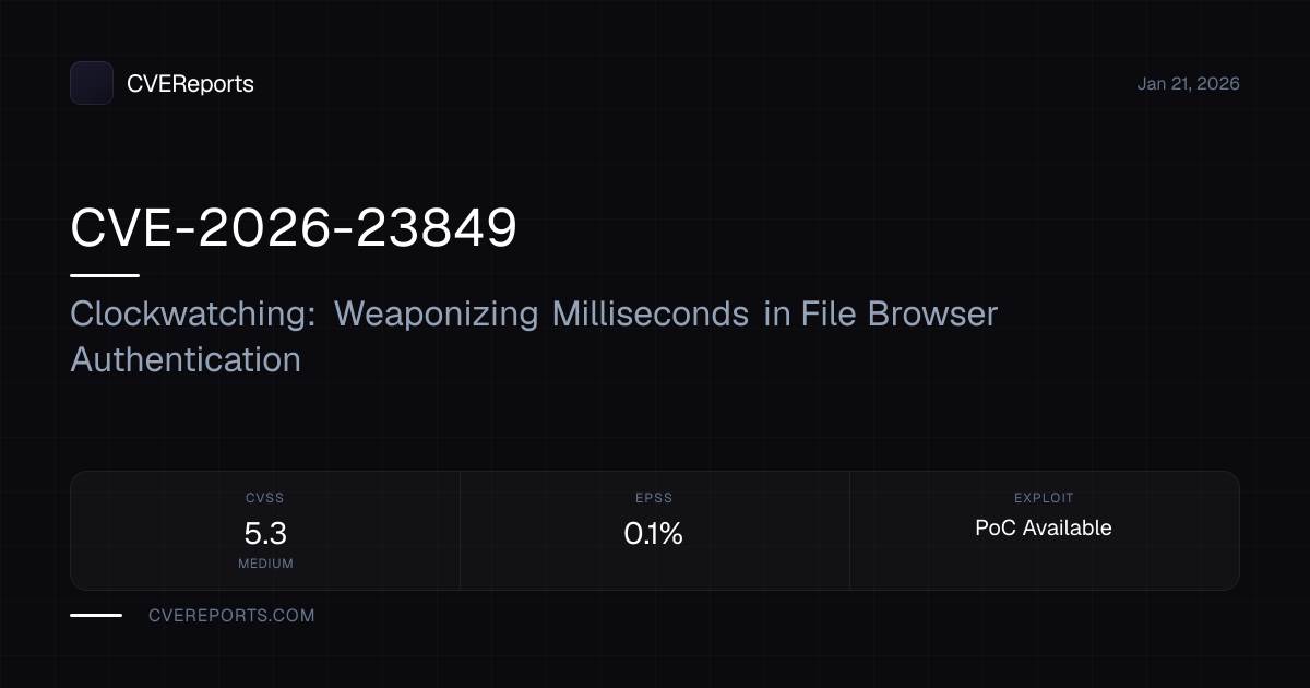 CVE-2026-23849: Clockwatching: Weaponizing Milliseconds in File Browser ...