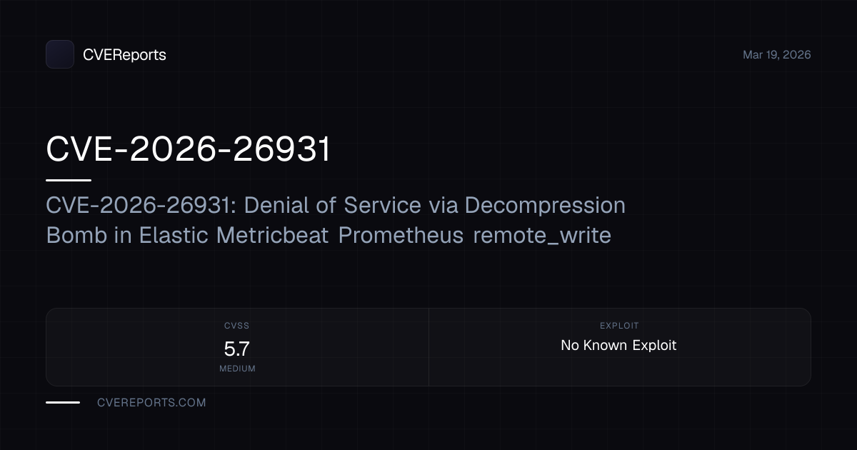 CVE-2026-26931: CVE-2026-26931: Denial of Service via Decompression ...
