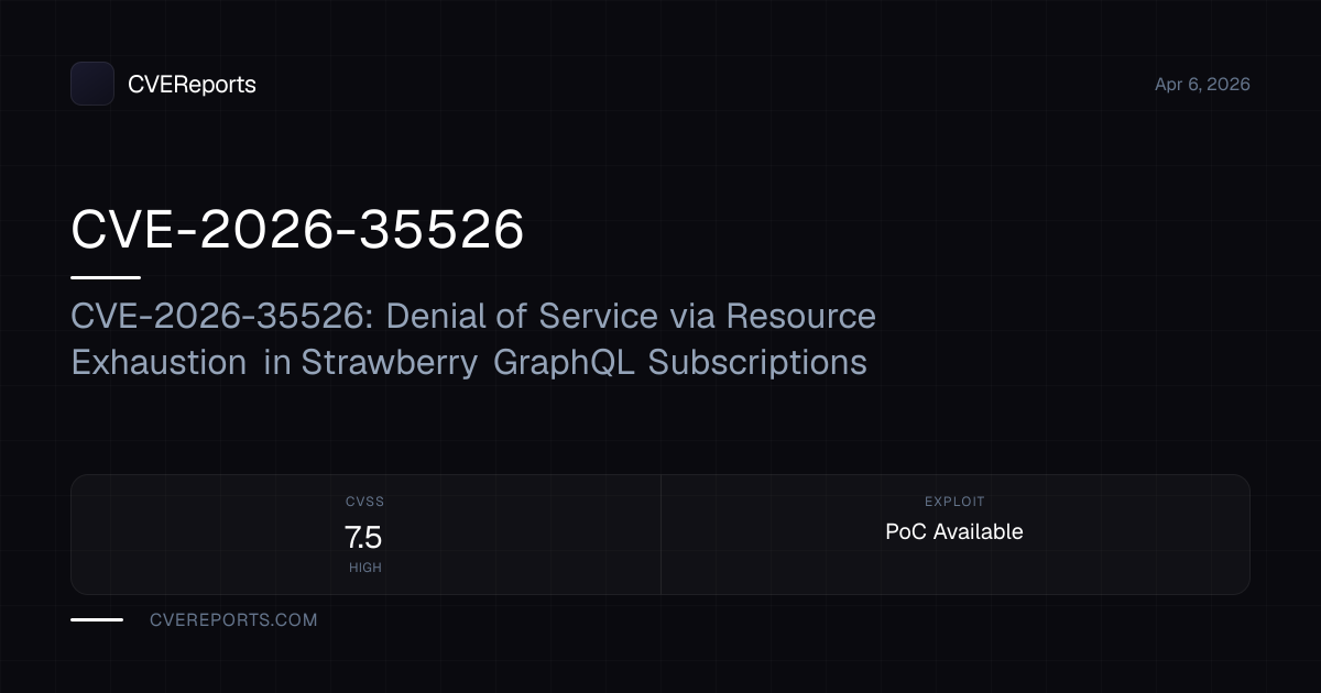 CVE-2026-35526: CVE-2026-35526: Denial of Service via Resource ...