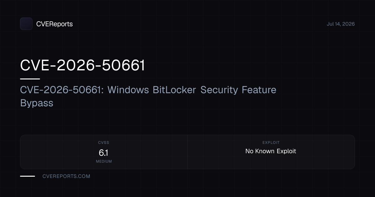 CVE-2026-50661: CVE-2026-50661: Windows BitLocker Security Feature ...