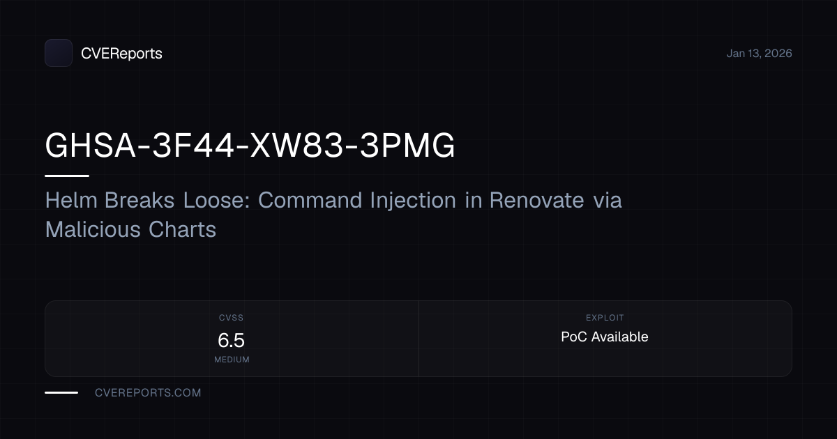 GHSA-3F44-XW83-3PMG: Helm Breaks Loose: Command Injection in Renovate ...