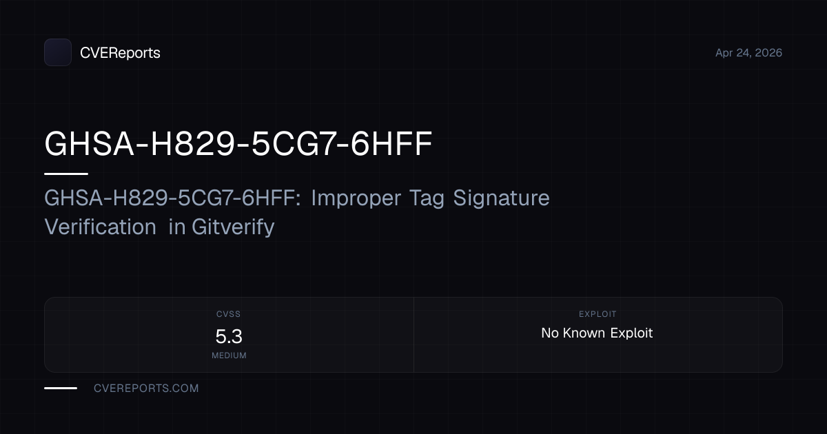 GHSA-H829-5CG7-6HFF: GHSA-H829-5CG7-6HFF: Improper Tag Signature ...